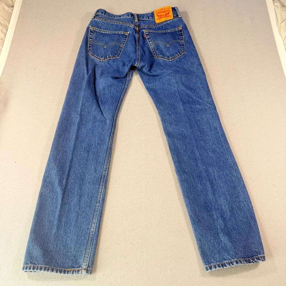 Levis 505 Regular Fit Straight Leg Jeans Mens 31x34 Blue Medium Wash Denim